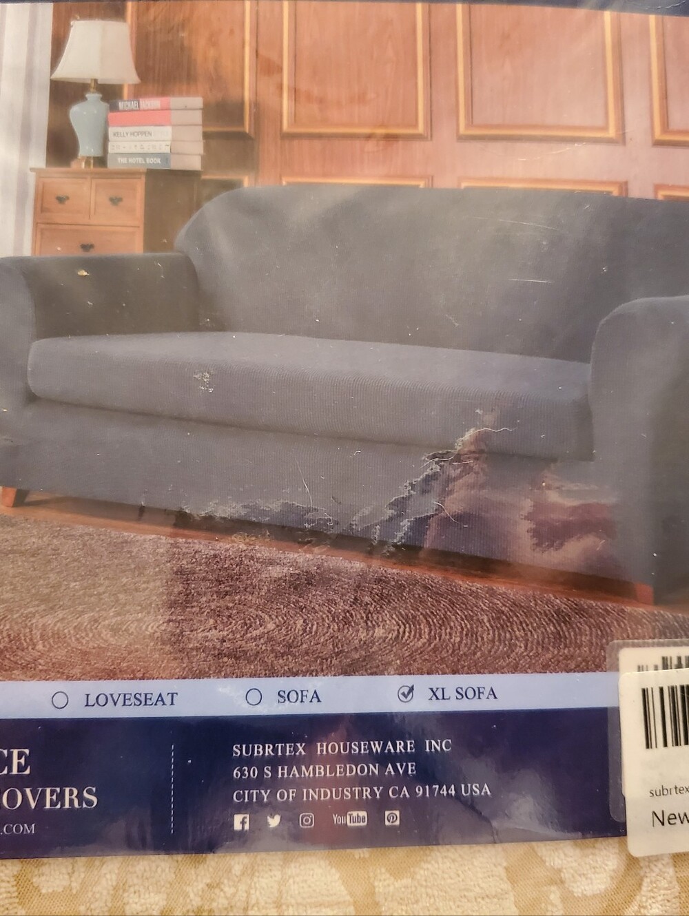 Subrtex Linen And Brown Slipcover Sofa Stretch Couch Protector And Chair Set.
